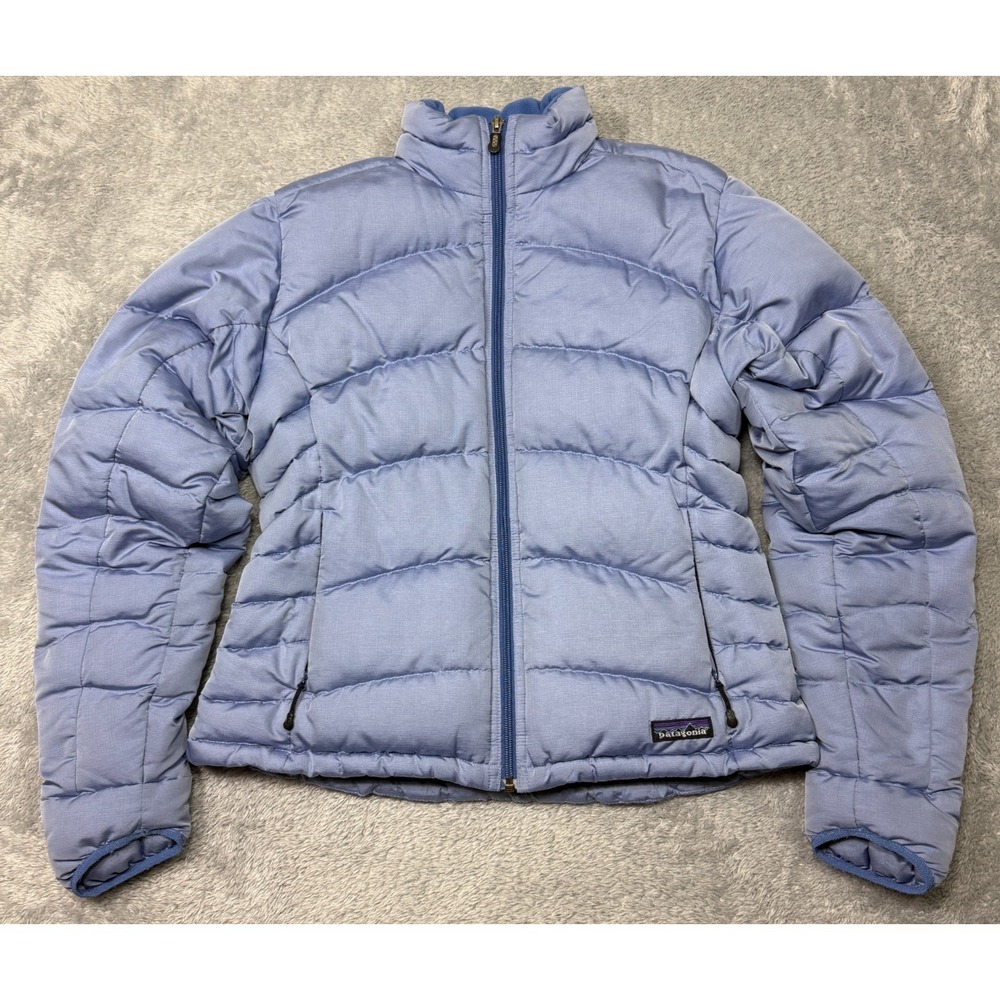 Vintage Patagonia Down Jacket Womens Medium Purple Quilted Puffer Zip‎ Y2K 84610